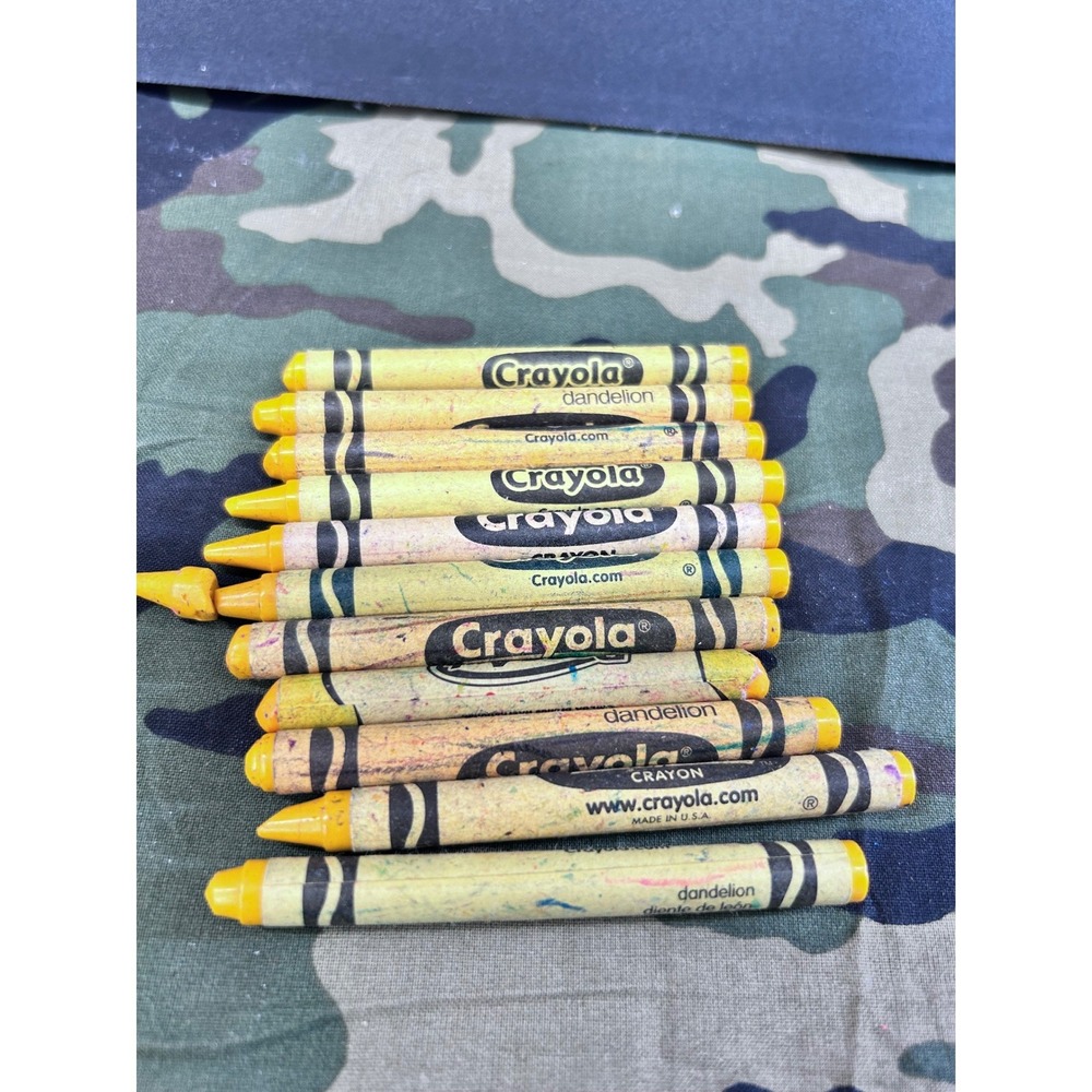 Vintage Crayola Dandelion Yellow Crayon Lot 11 Retired Color Loose Art Supplies
